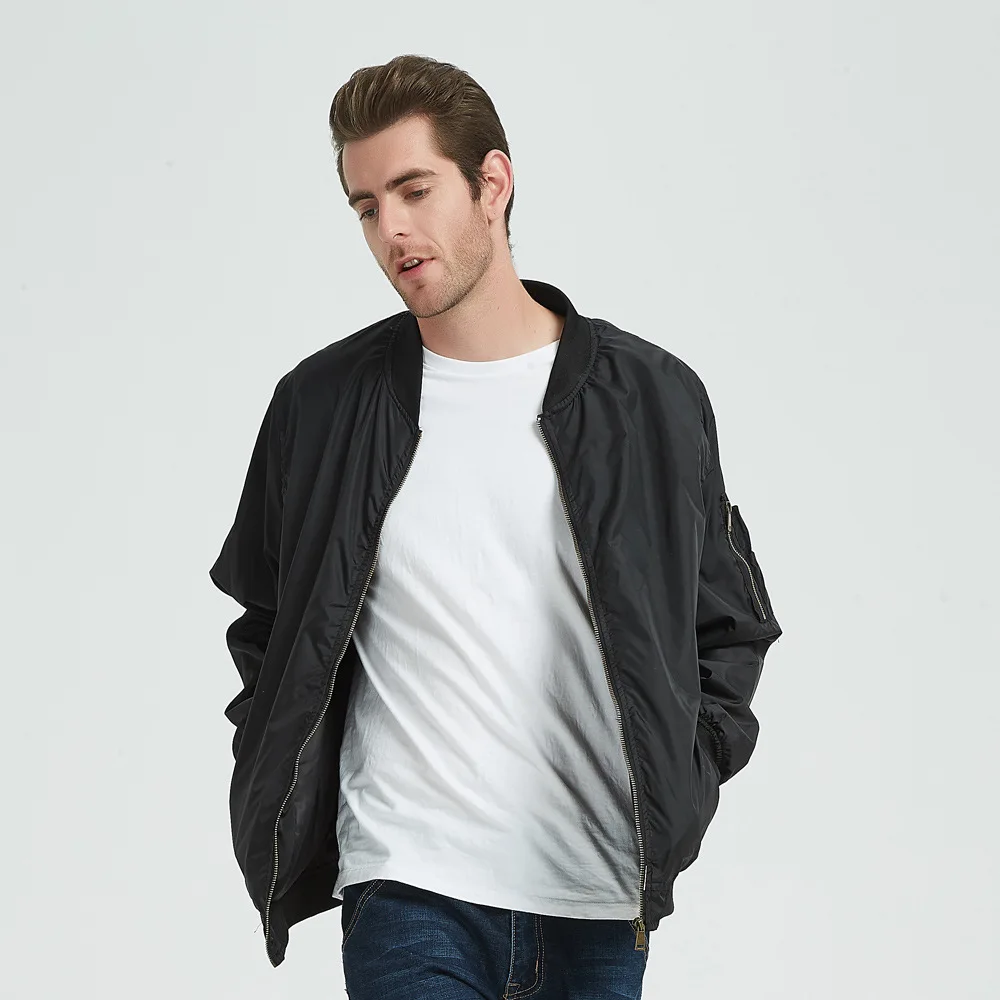 Men's Bomber Jacket Solid Colour Casual Lightweight Autumn Winter_voghion.com