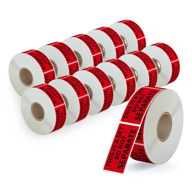 Super Adhesive 25mm x 51mm Sold As This Is A Set Do Not Separate Stickers Red FBA Packing Labels