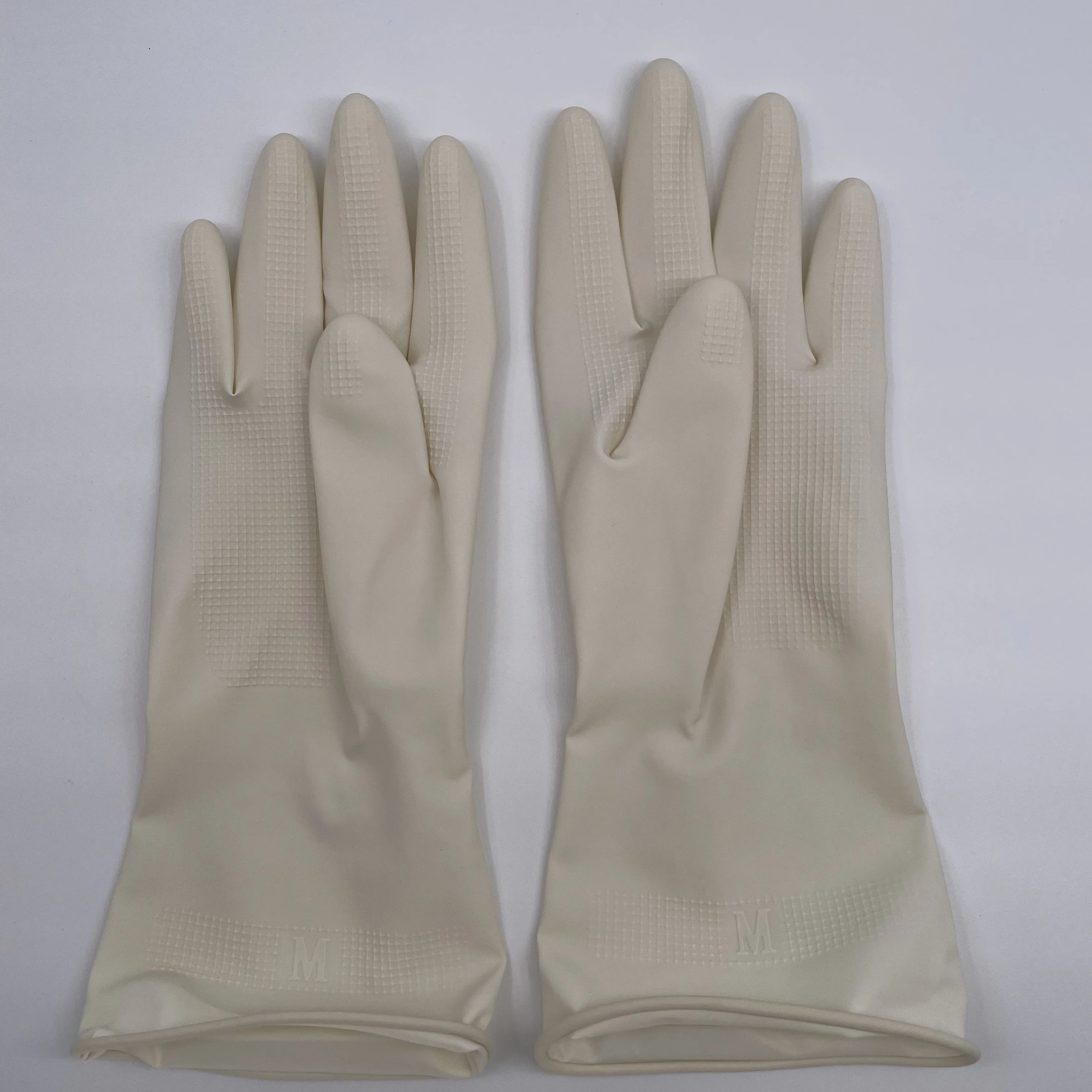 Rubber Household Gloves Plus Fleece Short Work Wear Resistant Durable Thick Warm Washing Dishes Washing Clothes Women's Kitchen