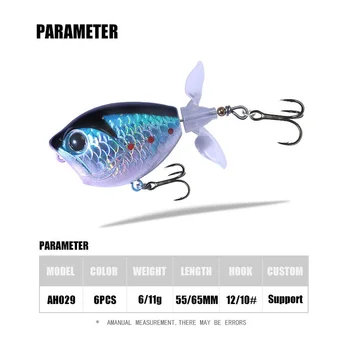 Luya Bait Double Propeller Floating Water Tractor Surface Micro-object Bass Bow False Bait Cross-border Shaking Fast Small – Lure – view 3