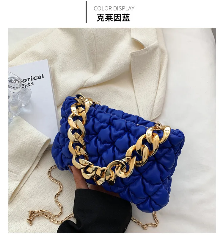 2023 New Arrival Fashion Bags Brand Golden Chain Pu Leather Shoulder