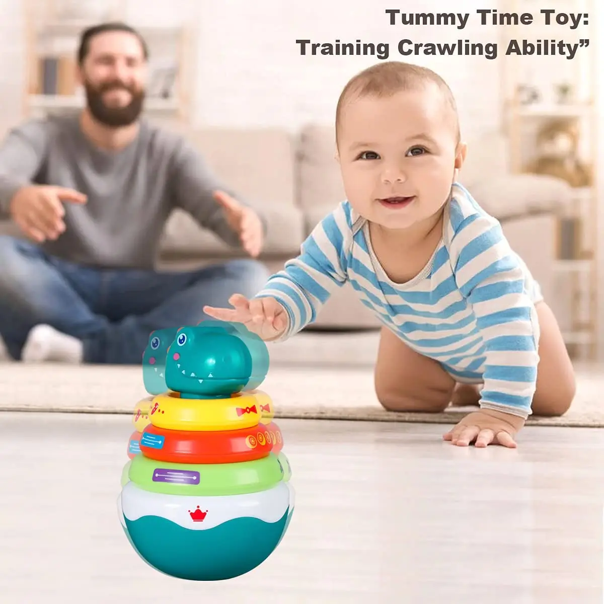 New Early Educational Dinosaur Sorting and Stacking Toy Tumbler Roly Poly Toys for Baby 1 Years Old