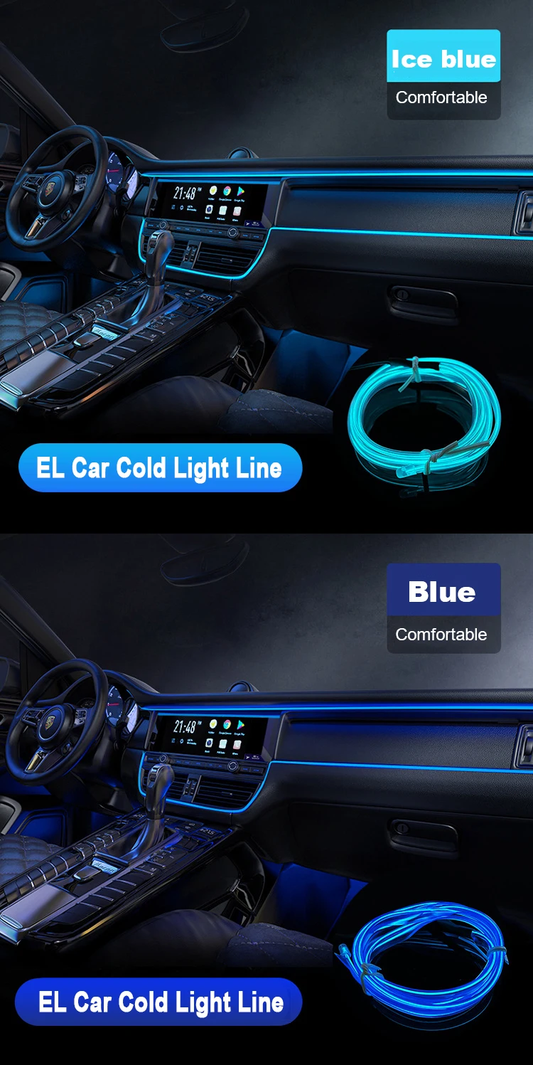 5m El Car Styling Cold Light Ambience Lamp Line Car Lights Neon Car Led Rgb Neon Interior