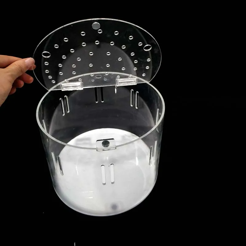 Factory Custom clear Round Reptile Terrarium Pmma Plexiglass Acrylic Pet Reptile Cage Bin Box case Cage Acrylic Reptile tank