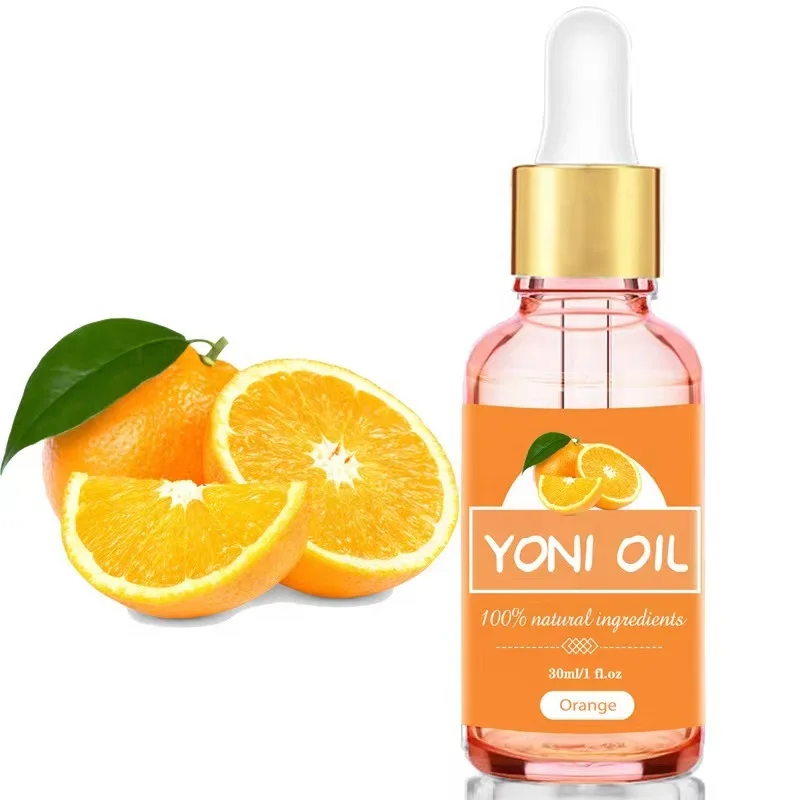 Private Label Sexy Body Massage Oil for Women Vaginal Tightening Sweet Natural Orange Strawberry Yoni Oil Detox Oil