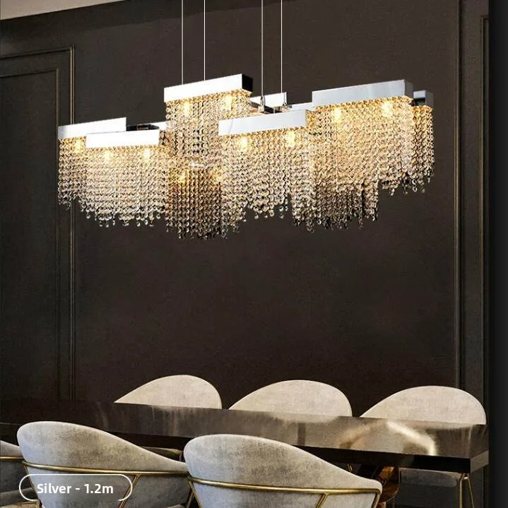 Italian Light Luxury Crystal LED Chandelier Modern Simple Restaurant Lamp Creative Personality Bar Lamp Designer Living Room