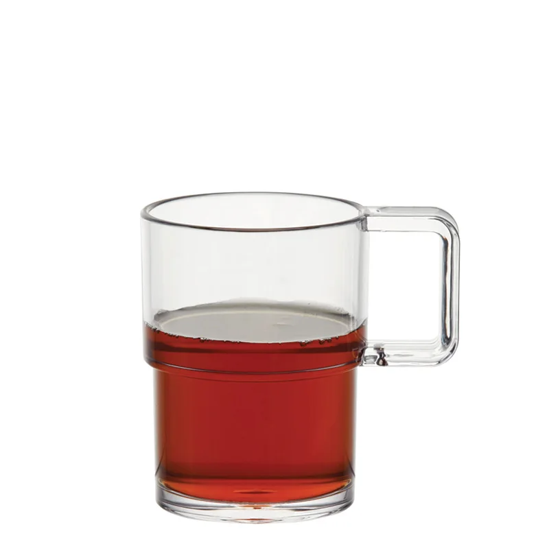 Small Coffee Mugs Stack Camping Tea Mug 8oz 240ml Outdoor Plastic Stackable Coffee Tea Mug