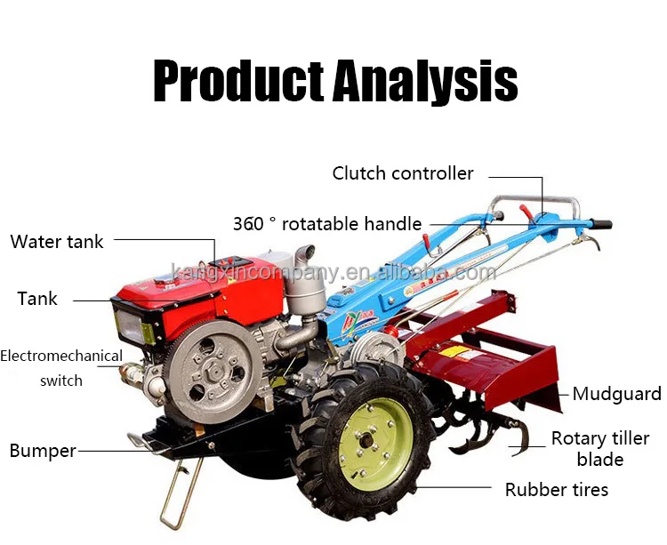 Manual Or Electric Star Paddy Wheels Walking Tractor Farm Machinery 8hp ...