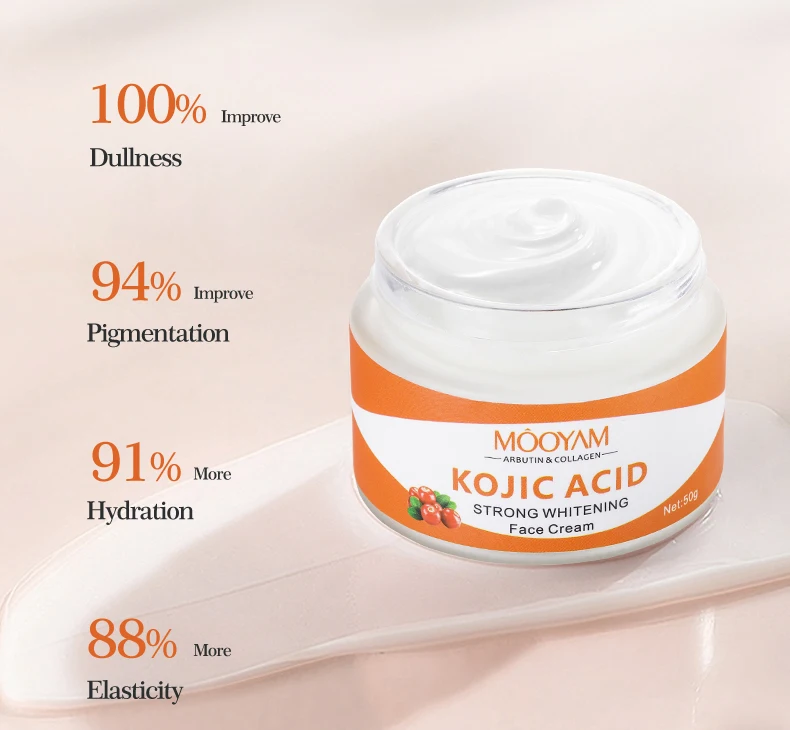 MOOYAM Private Label Anti-aging Moisturizing Dark Spot Remover Lightening Whitening Kojic Acid Face Cream