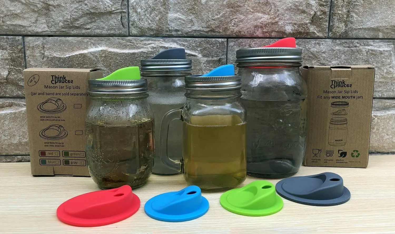 Pickle Pipes Waterless Airlock Fermentation Lids Wide Mouth Mason Jar Fermenter Cap