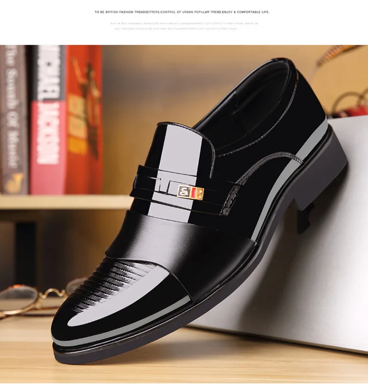 British Men's Business Suit Leather Shoes: Size 37