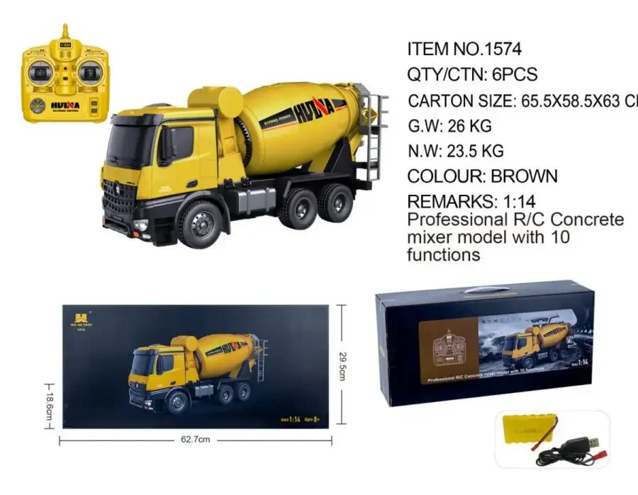 Engineering Construction Truck Toy with RC Concrete Mixer