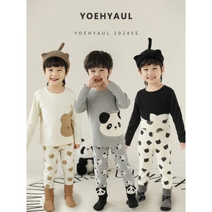 YOEHYAUL N5552 95% Cotton 5% Spandex Custom Pajamas Kids Cartoon Print Winter Cute Kids Pajama Set Boy Sleepwear