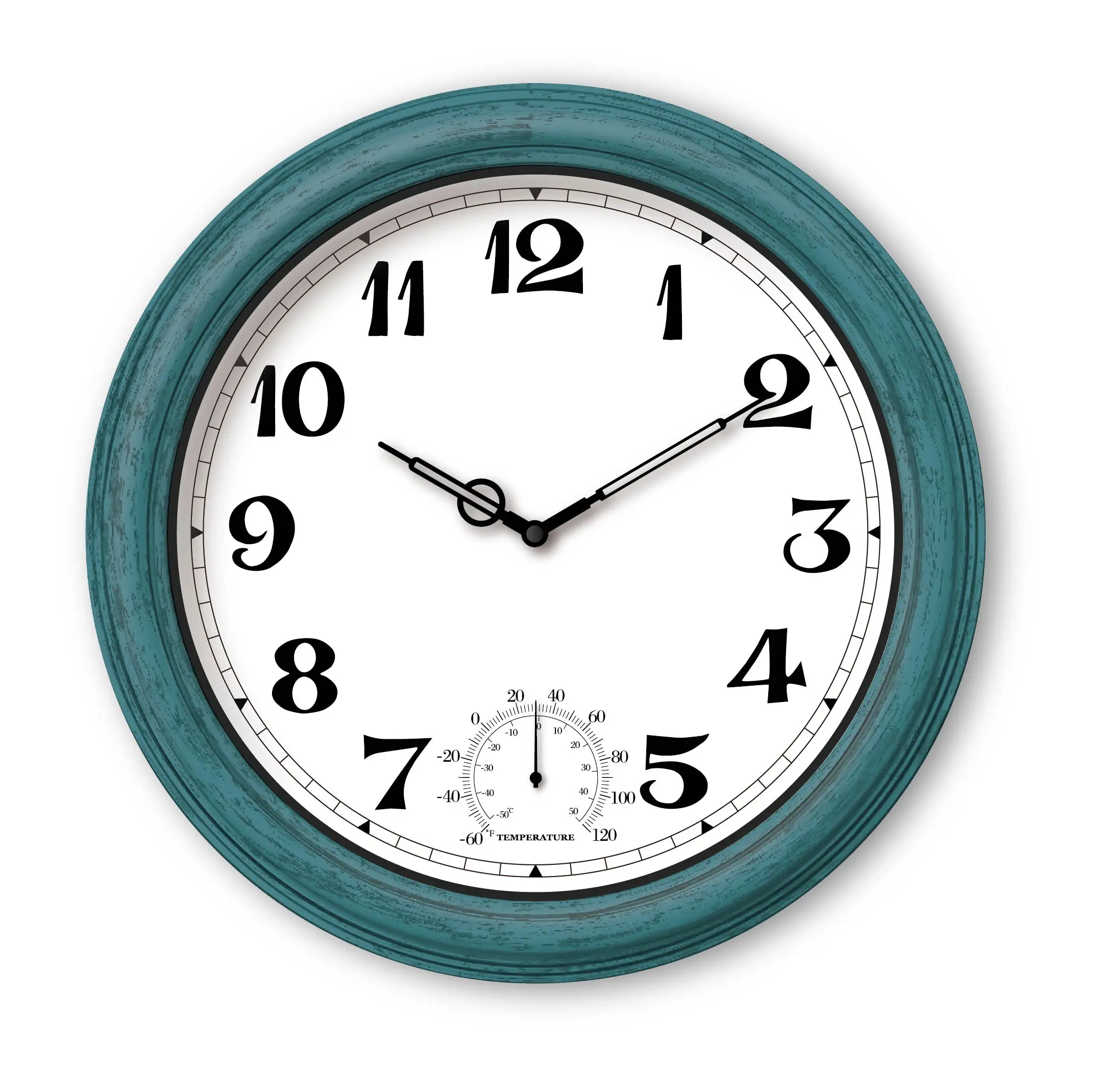 Винтажные круглые бесшумные кварцевые настенные часы в стиле ретро с термометром пластиковые старые наружные водонепроницаемый производитель
