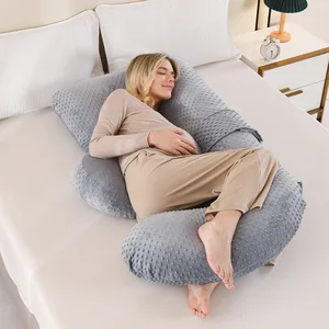 New Arrival Pregnancy Support Pillow E-Shaped Soft Velvet Washable Full Body Nursing Back Pillow for Arms Belly Legs Support