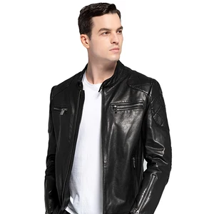 High Quality Men's Motorcycle Jacket Made of Genuine Cowhide Leather