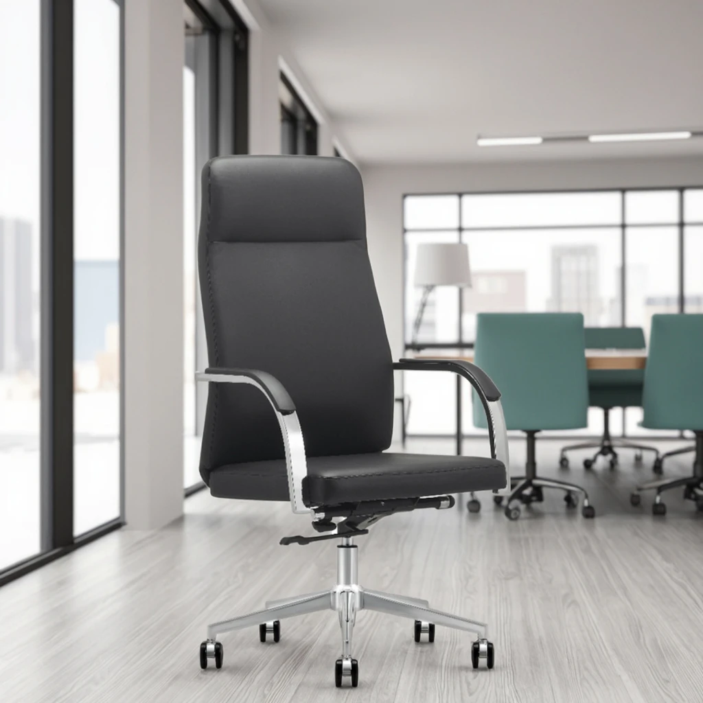 Ergonomic Conference Chair Waterfall Seat Edge Steel Reinforced Arms Height Adjustable Business Furniture 3