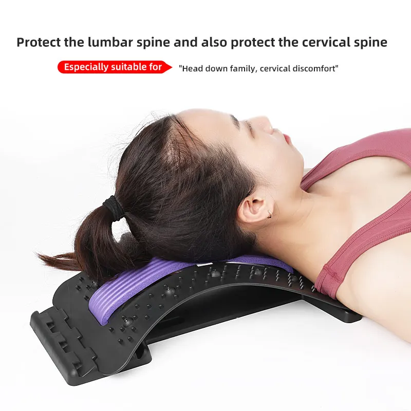 Wholesale Back Stretcher Lower Back Pain Relief Device with Magnet  Multi-Level Back Massager Lumbar Support Stretcher Spine Deck From  m.