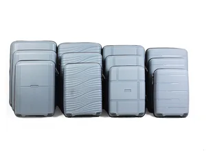 MATCH COLOR 12PCS SEMI FINISHED PP SUITCASE DOUBLE WHEELS FACTORY WHOLESALE PRICE