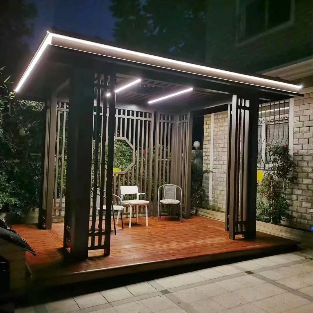 Pavilion Motorized Aluminum Louvers Gazebo Retractable Pergola - Buy ...