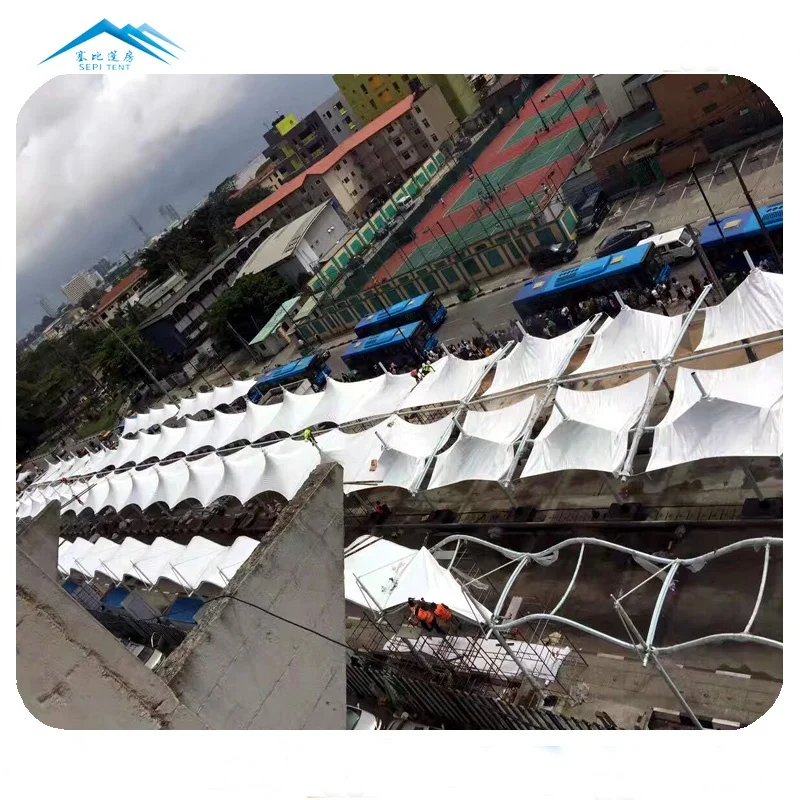 PVDF Tensile Membrane Structure Carport Shade Car Parking Shed Shelter