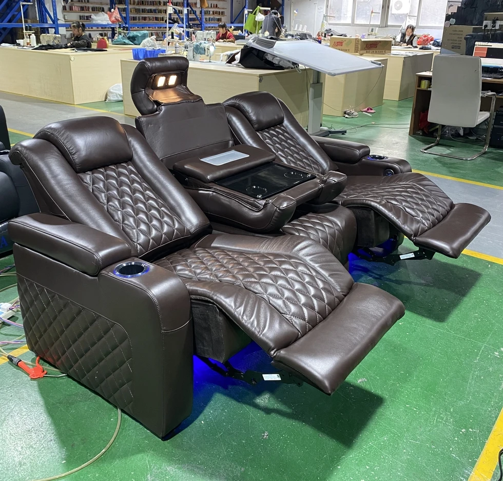 Hot Home Theater Chairs Movie Chairs Genuine Leather Theatre Seating  Electric Cinema Sofa Theater Recliner Massage Chair
