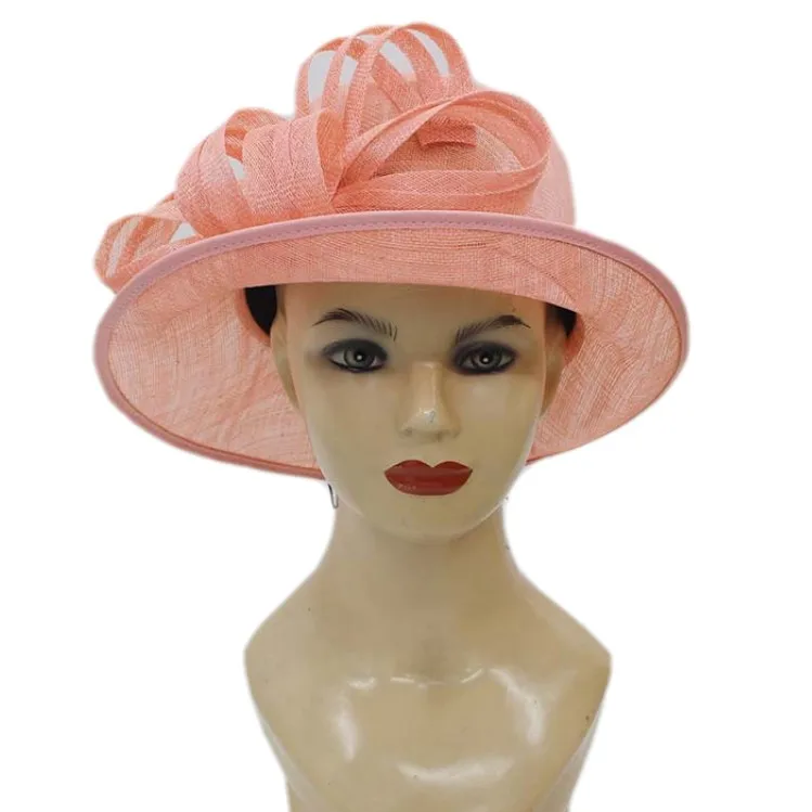 Ladies Mesh Veil Sinamay Church Hats Elegant Fancy Women  display picture 1