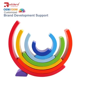 Rainbow Balance Stacker Creative Montessori Educational Building Blocks Fun Wooden Toys for Children to Develop Skills