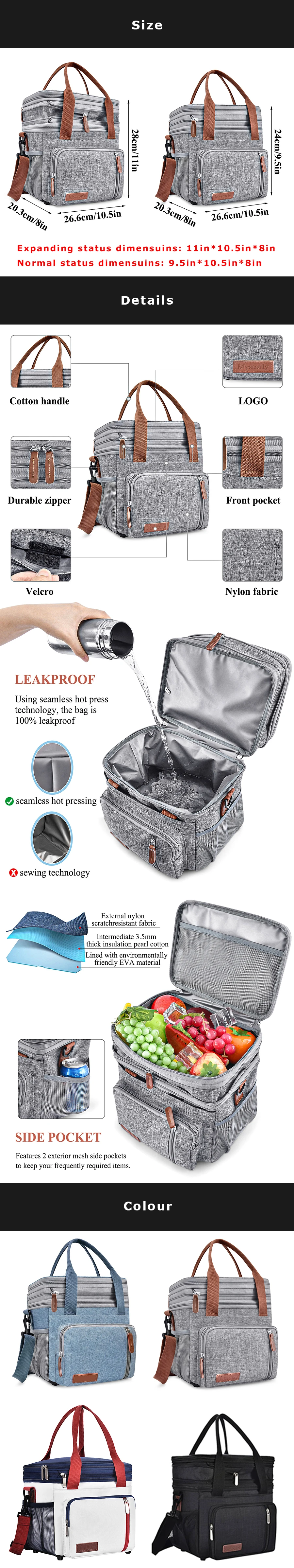 Wholesale Custom Gym Bodybuilding Lunch Cooler Bag 900d Waterproof