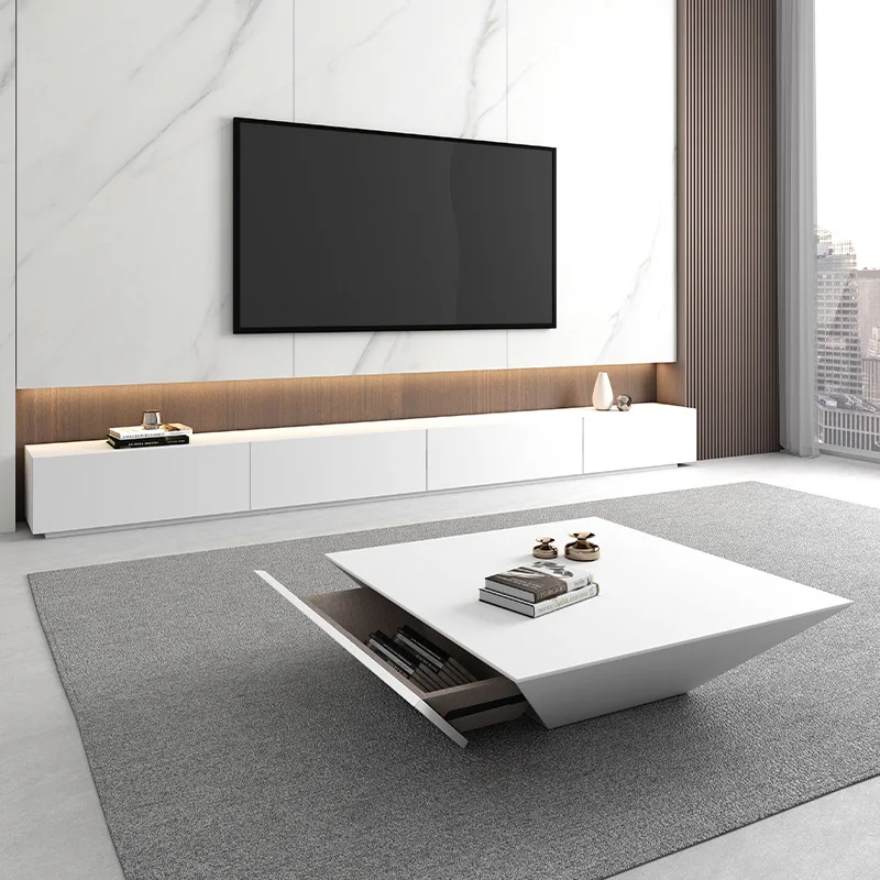 Square Coffee Table Tv Combination Living Room Modern Tv Stand