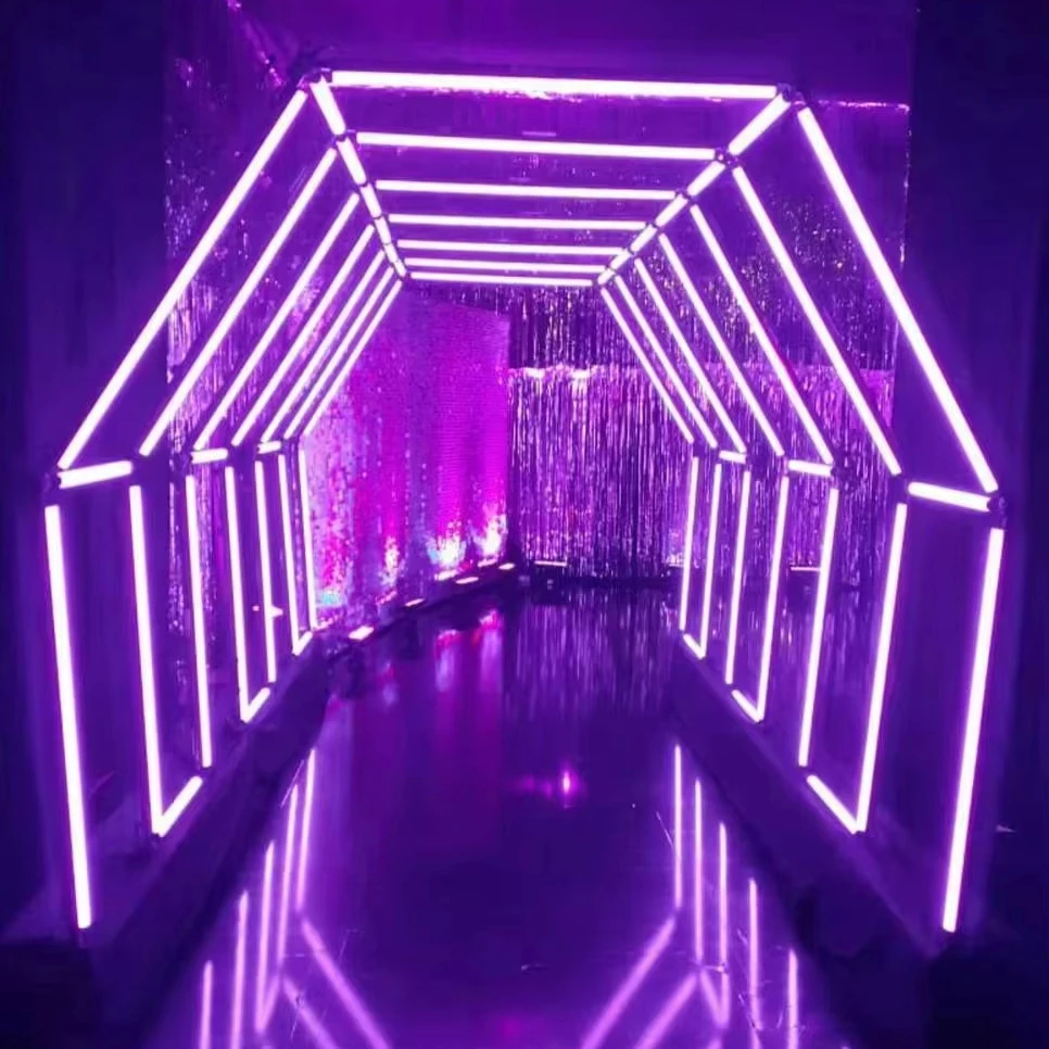 LED Tunnel Entrance Corridor Lighting with DJ Bar RGB Stage Lights