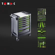 TOMAC 7+1 Large Rolling Tool Cabinet Heavy Duty with 257PCS Tools Customizable OEM Support