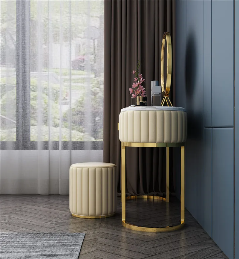 Custom Gold Metal Marble Top Dressers Cabinet Home Furniture Luxury Bedroom Dresser Table