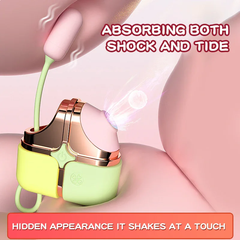 Exquisite 2-in-1 Clit Sucker and Clitoral Vibrator with 10-Speed Bullet and Silicone Vaginal Ball Sex Toy for Women