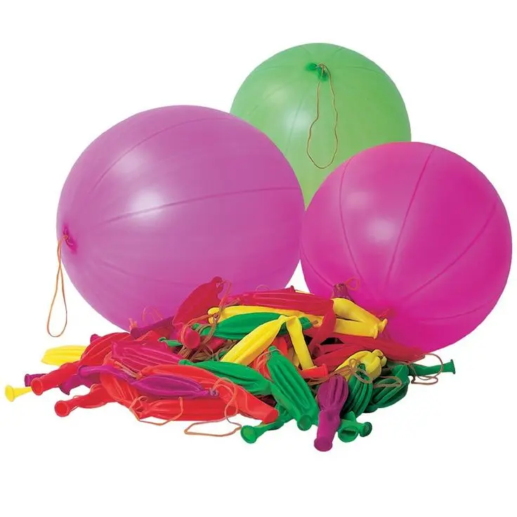 High Quality Biodegradable Kid Toy Decoration Inflatable Large Punch Ball  Balloons with Rubber Band