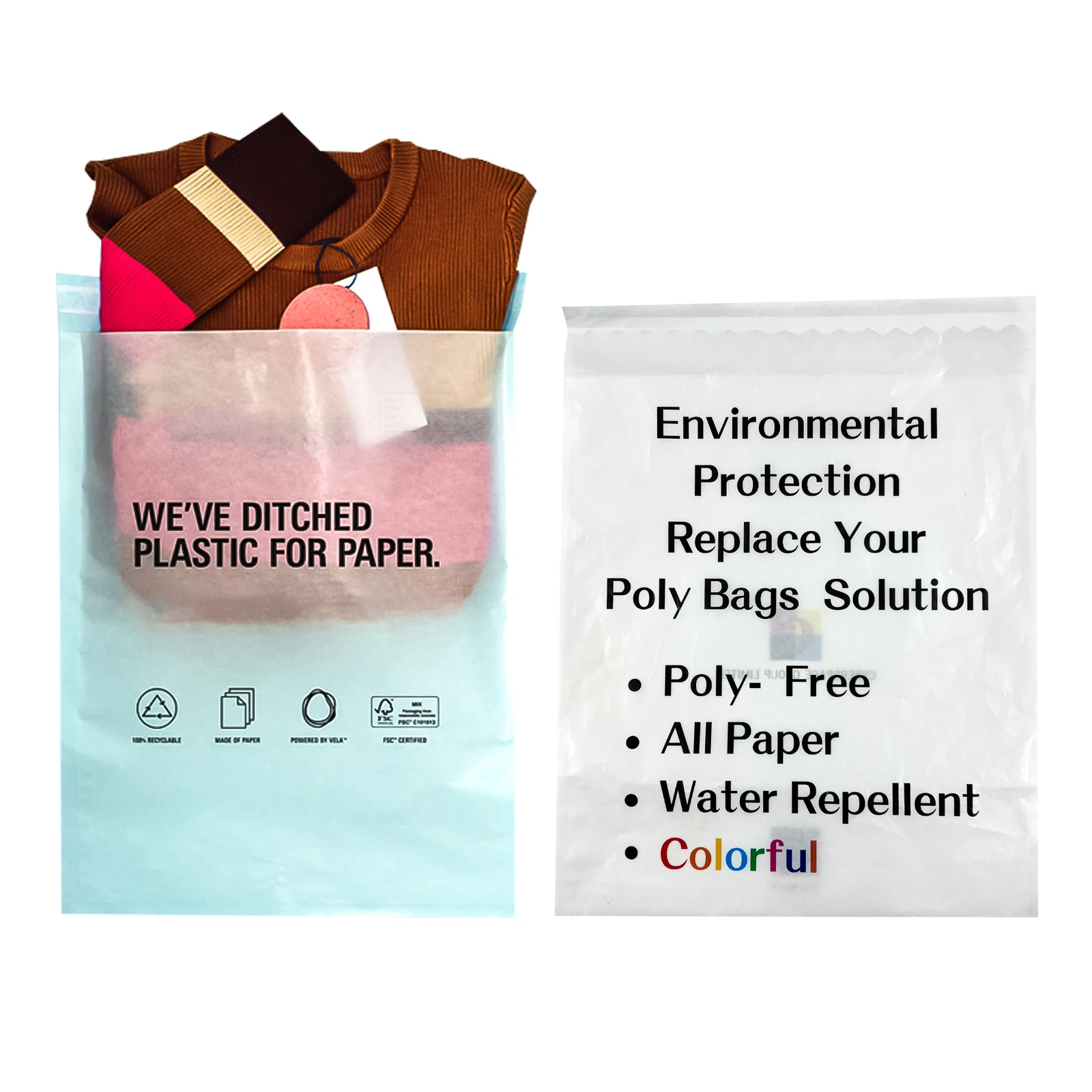 Custom Biodegradable Glassine Paper Bag Garment Compostable Clothing