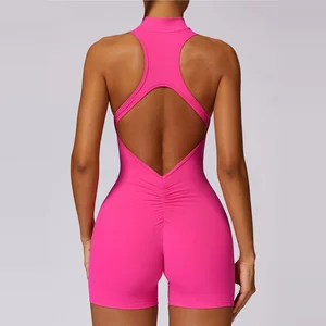 Sexy Lady Women One Piece Stretchy GYM Workout Romper Female Jumpsuit Yoga Bodysuit Women's Jumpsuits Playsuits