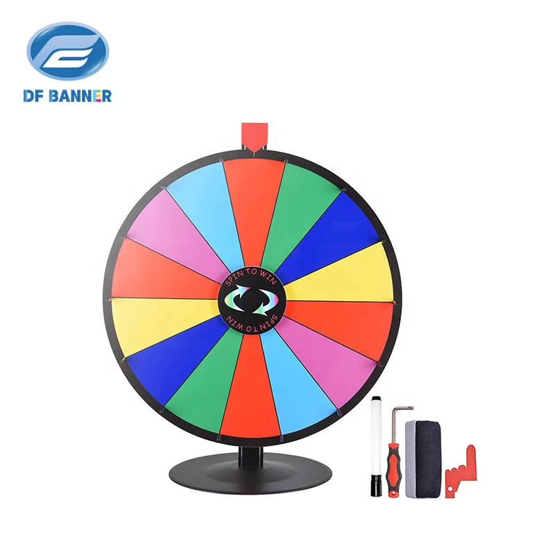 Custom Logo Durable PVC Spinning Prize Wheel Portable Tabletop Indoor Outdoor Usage With US Plug Printed Method
