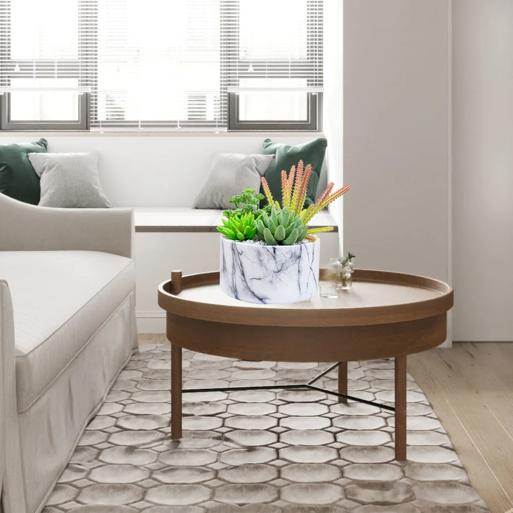 
 Декоративный Мраморный горшок для цветов, искусственные растения-суккуленты  