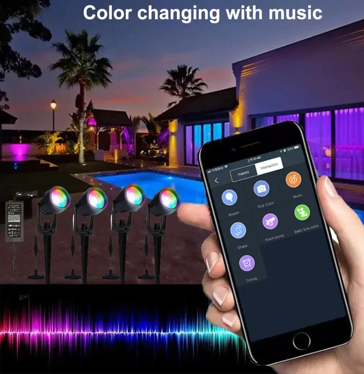 product drop shipping garden lights waterproof app control timing rgb color change christmas decorative led outdoor landscape lighting-38