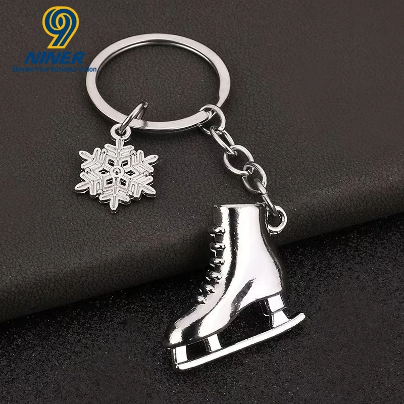 Winter Sports Ice Skating Keychain Pendant, Corporate School Gift Customization Logo, Sports Enthusiast Gift preview 3