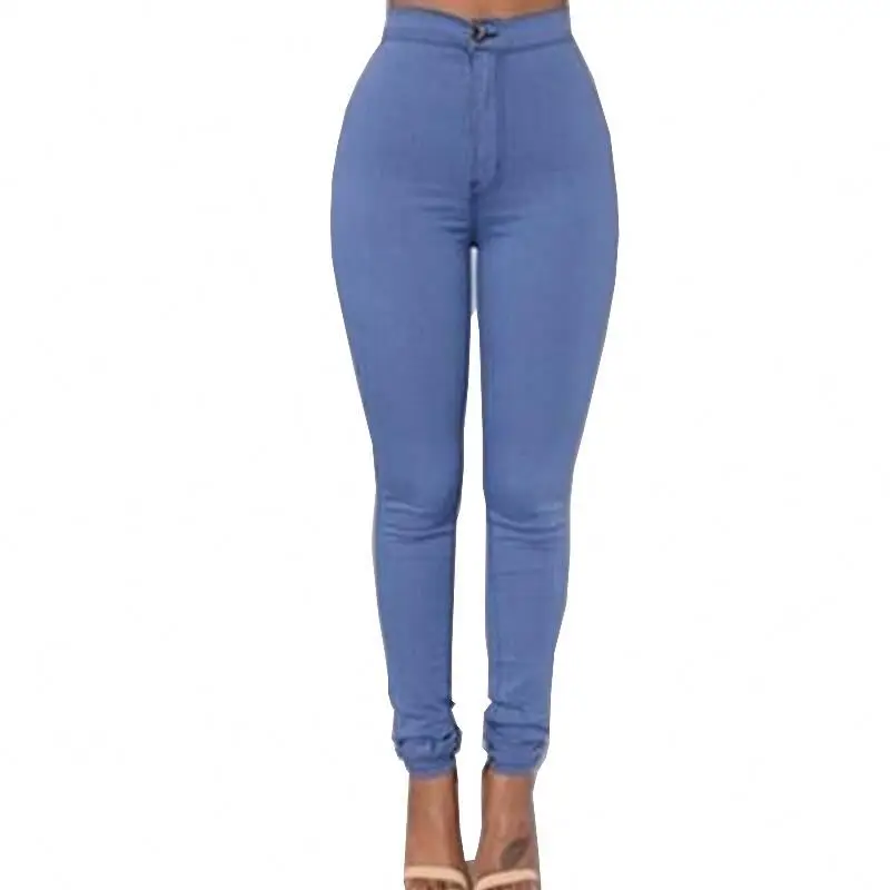 High-waisted Skinny Jeans Casual Women Stretch Pencil Pants Candy