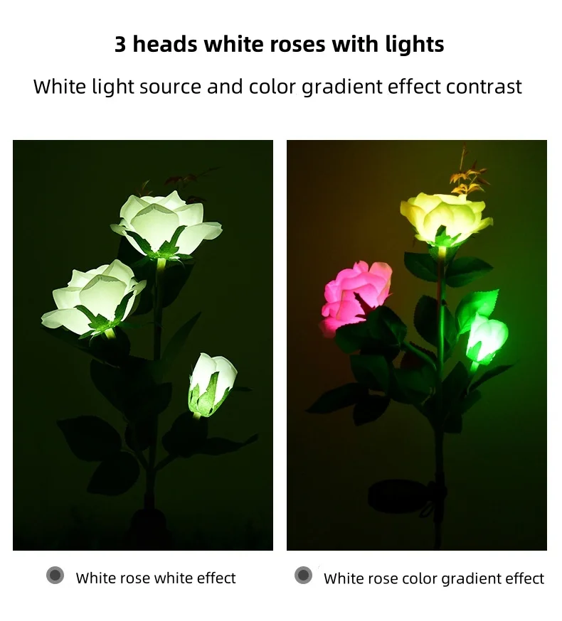 solar rose flower garden lights