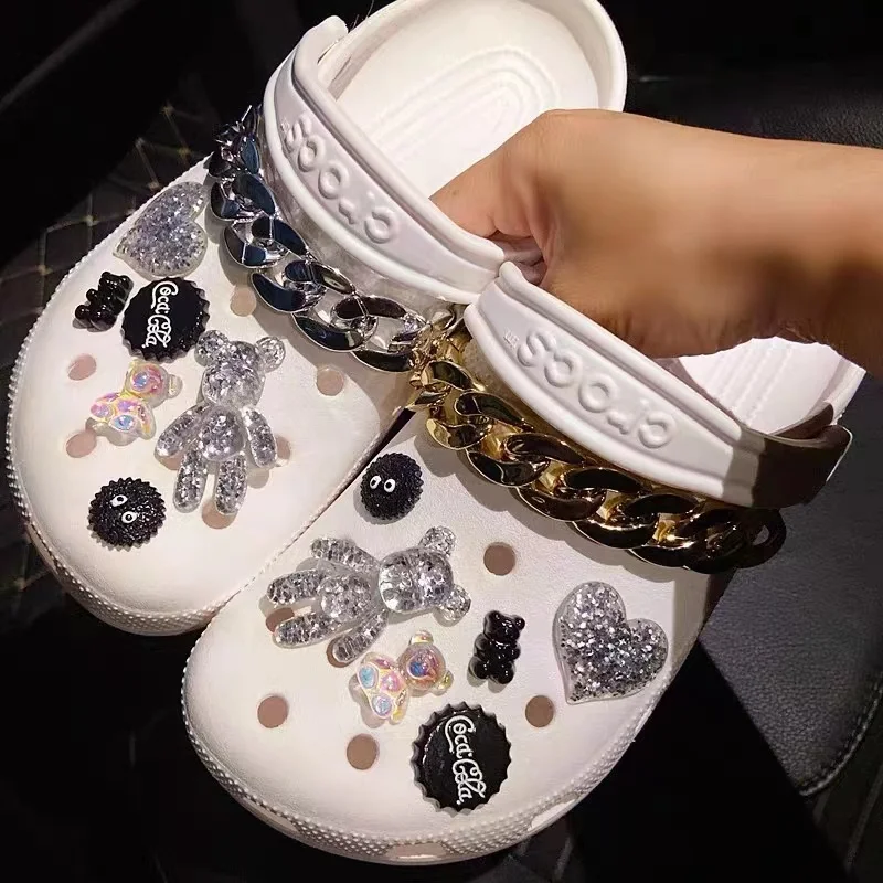 Bling Shoes Charms for Croc Shoes Decoration, Luxury Clog Accessories,Trendy Designer Shoe Charms
