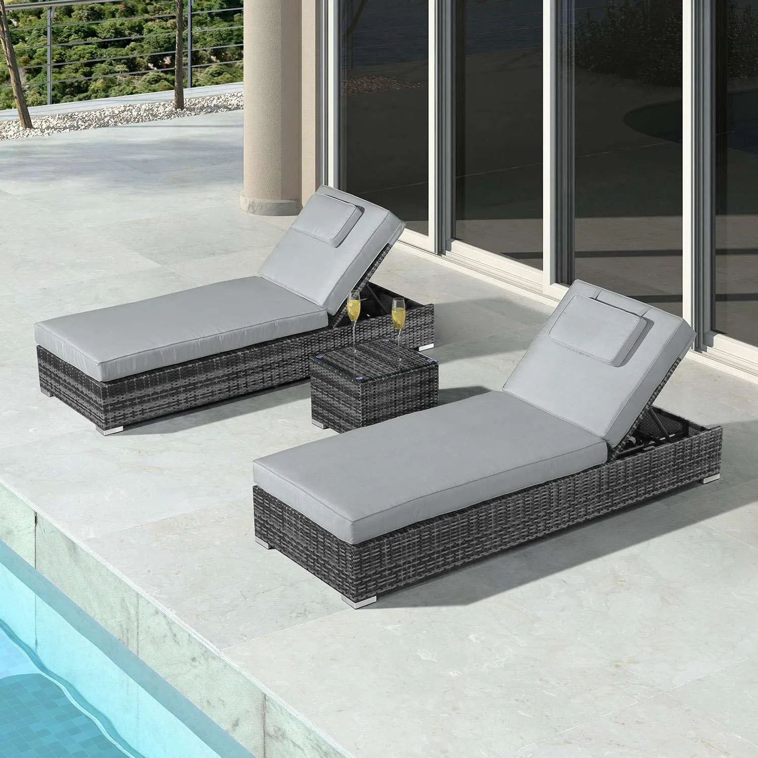 Outdoor Beds Garden Pool Loungers Rattan Beach Furniture Sunbeds Loungers Buy Outdoor Sun 2734