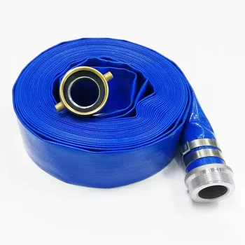 China's best selling blue agricultural irrigation PVC water pump pool drainage flexible flat hose fire hose