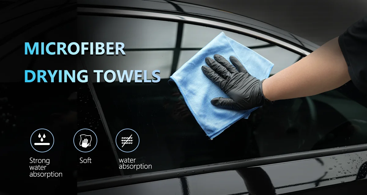 SPTA MT005 Glass Cleaning Microfiber Towel 300GSM, 390mm*390mm Cleaning Cloth for Cleaning Window, Car Windows and Mirrors