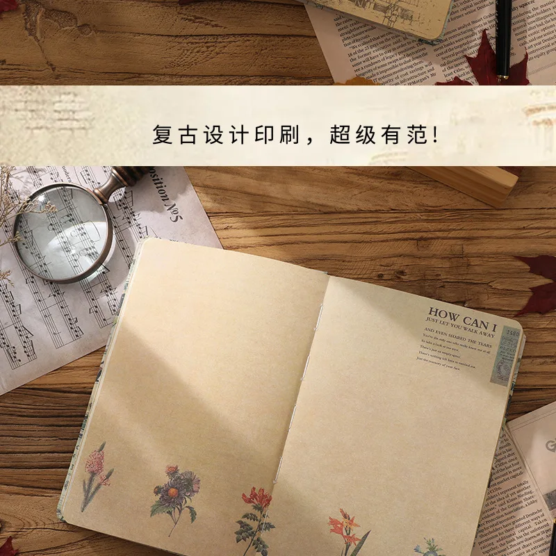 Retro Kraft Paper Coloring Page Notebook - Creative Lock Line Notepad
