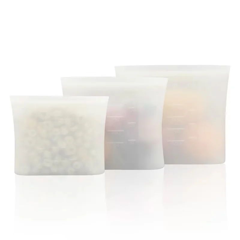 BPA Silicone Storage Bags Ziplock  Containers Freezer Bags Microwave Oven Safe for Kitchen Food Use