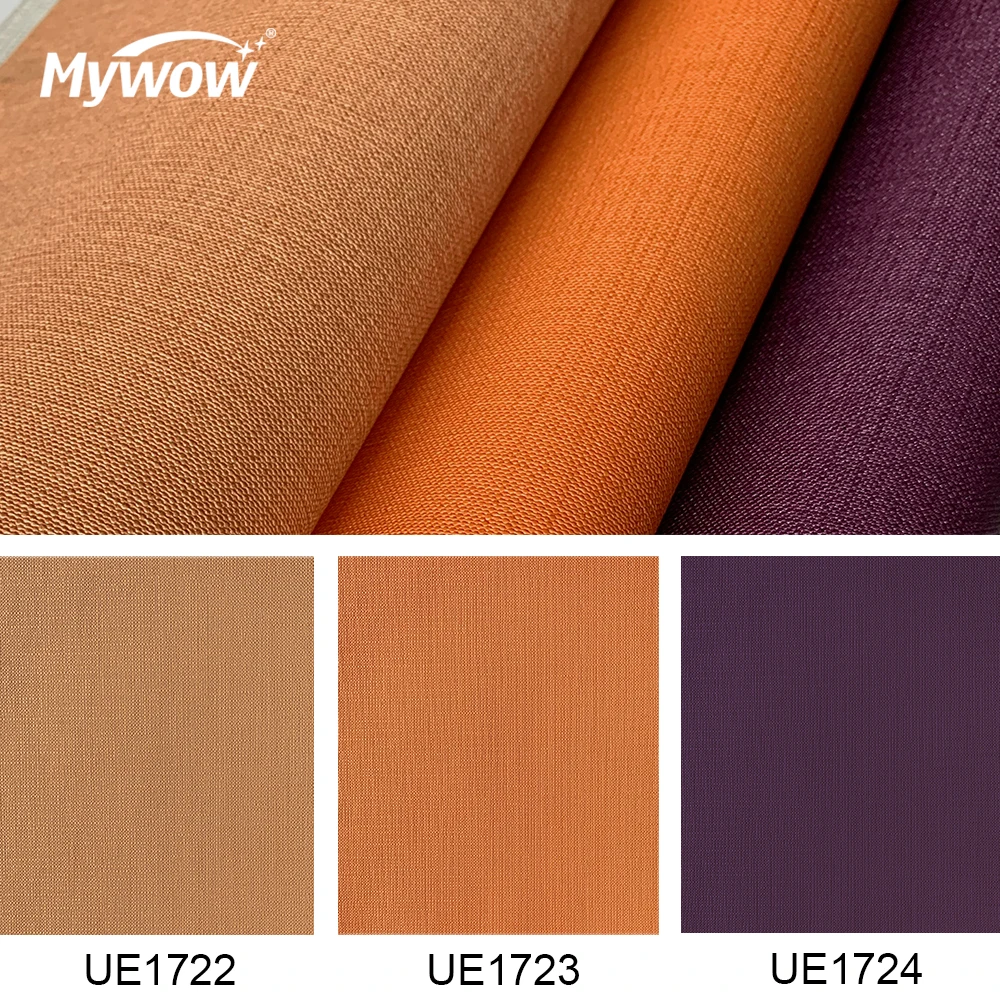 Modern Plain Textured Grey Contract Wall Fabric Backed Wallpaper Vinyl